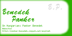 benedek panker business card